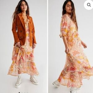 FREE PEOPLE CARMELLA FLORAL MAXI DRESS. SIZE X-SMALL.